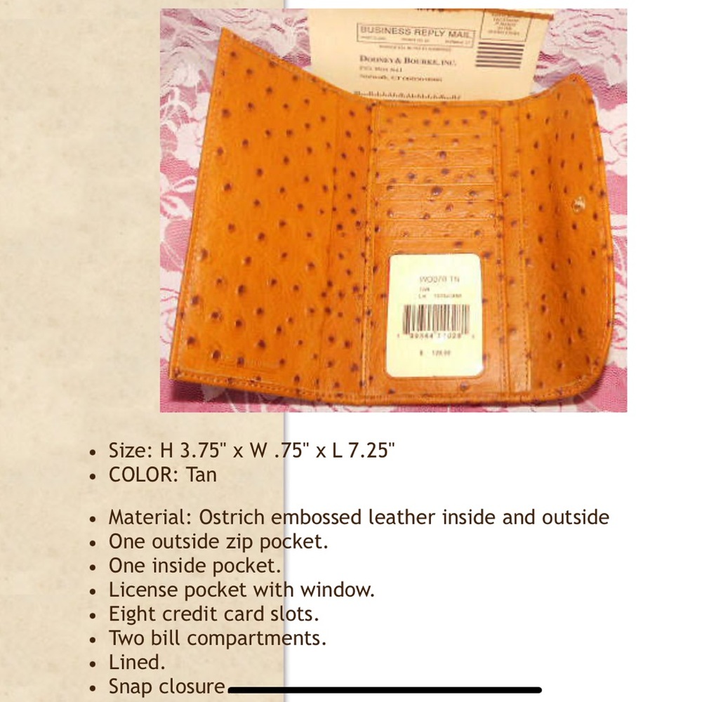 Dooney & Bourke Ostrich Continental Clutch Wallet - Picture 12 of 13
